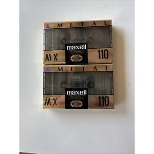 Vintage Lot of 2 Brand New Sealed Maxell MX 110 IEC Type IV Metal Cassette Tape